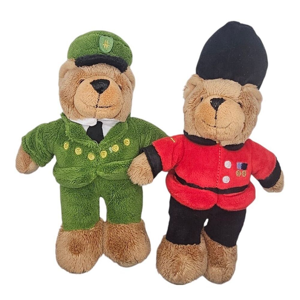 Harrods Knightsbridge Teddy Bears, Queens Guardsman & Green Man London Bear‎ 9"L